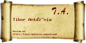 Tibor Antónia névjegykártya